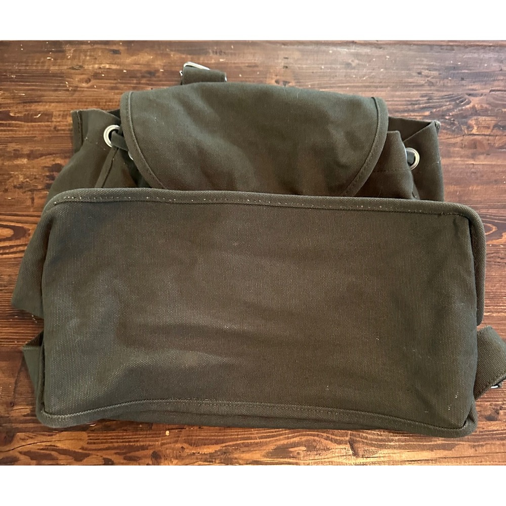 BAGGU Drawstring 100%‎ Recycled Cotton Green Canvas Backpack Hike School Travel - Picture 9 of 9